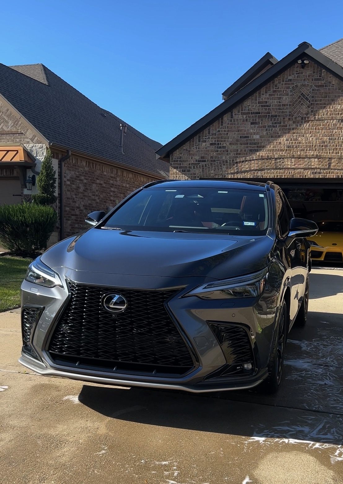 Lexus NX F Sport after a mobile exterior detail in a Katy, TX driveway