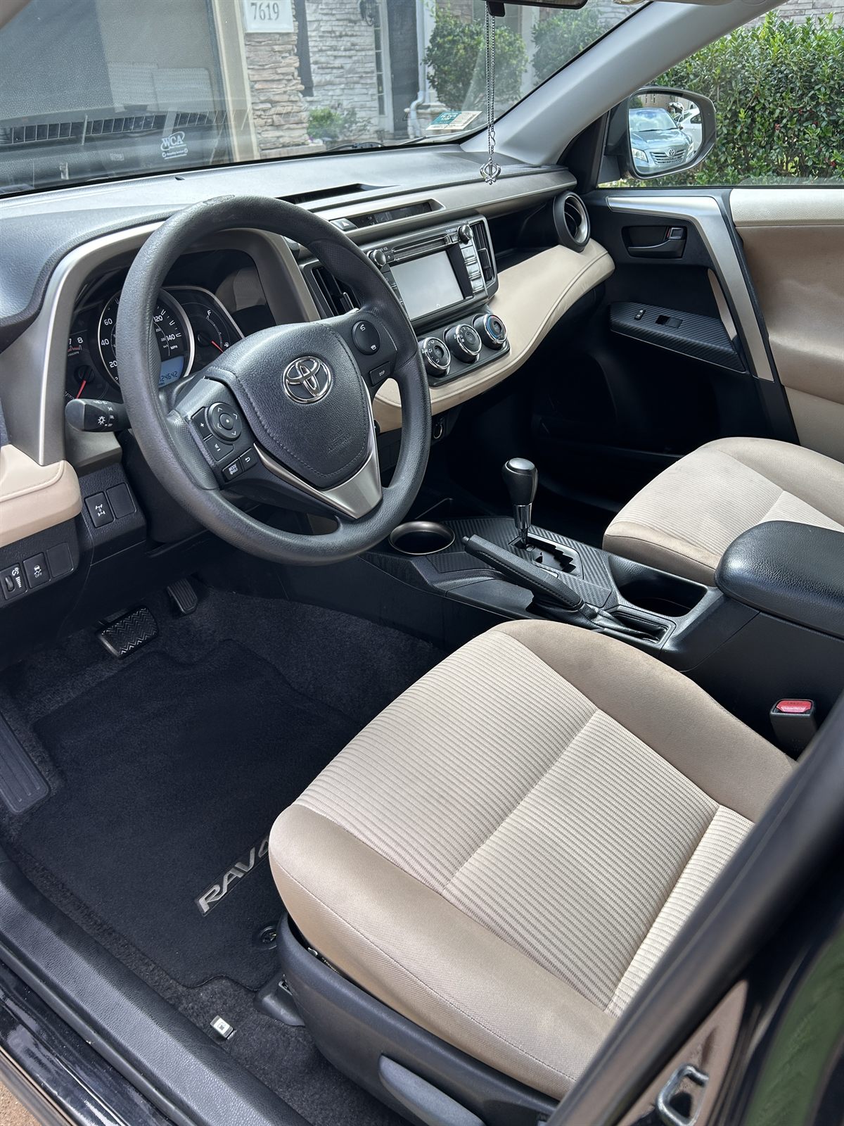 Toyota RAV4 dashboard and steering wheel after detailing